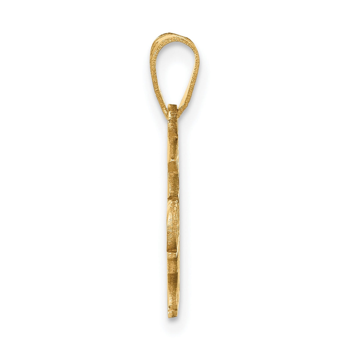 Polished GRADUATE 2024 Under Cap Charm Pendant in Real 14k Yellow Gold