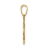 Polished GRADUATE 2024 Under Cap Charm Pendant in Real 14k Yellow Gold