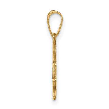 Polished GRADUATE 2024 Under Cap Charm Pendant in Real 14k Yellow Gold