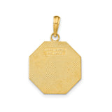 14k Yellow Gold Octagon Pendant with Never Stop Loving You Engraving for Women