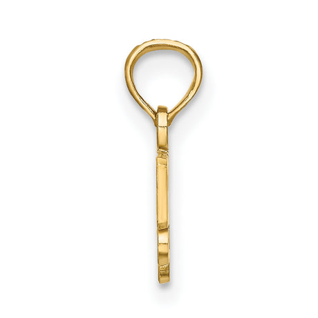 14k Yellow Gold Grannys Girl Pendant with Flourish Design and Bold Block Lettering