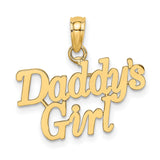 14k Yellow Gold Pendant Charm, Daddys Girl Design Symbolizing Father-Daughter Bond