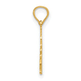 14k Yellow Gold Tahoe Pendant with Heart, Pine Tree, Dice and Cursive Lettering