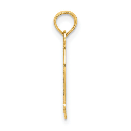 14k Yellow Gold Heart Pendant with 15 Años and Floral Motif for Quinceañera