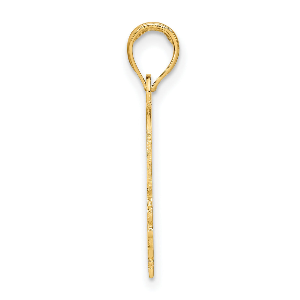 14k Yellow Gold Pendant with Heart and Ribbon Design, Sentimental Mother Daughter Charm