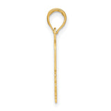 14k Yellow Gold Pendant with Heart and Ribbon Design, Sentimental Mother Daughter Charm