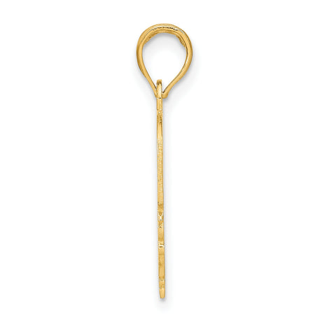14k Yellow Gold Pendant with Heart and Ribbon Design, Sentimental Mother Daughter Charm