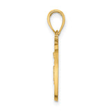 14k Yellow Gold Pendant, NYC Skyline with Statue of Liberty Inside Big Apple Outline