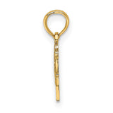 14k Yellow Gold Great Grandma Pendant with Heart Detail, Script Letter Charm