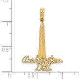 14k Yellow Gold Washington DC Pendant with Monument Design and Script Engraving