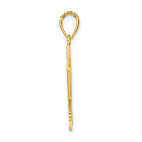 14k Yellow Gold Poker Card Pendant, Royal Flush Las Vegas Gambling Charm