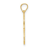 14k Yellow Gold Girl Charm Pendant with Pigtails and Dress Detail
