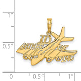 14k Yellow Gold Crucifix Pendant, Textured Christian Cross Charm, Catholic Religious Jewelry