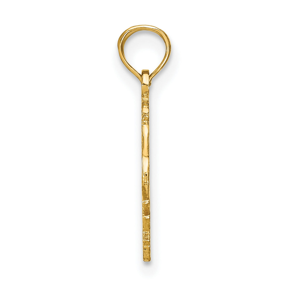 Capricorn Word And Goat Zodiac Symbol Charm Pendant in Real 14k Yellow Gold