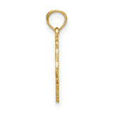Capricorn Word And Goat Zodiac Symbol Charm Pendant in Real 14k Yellow Gold