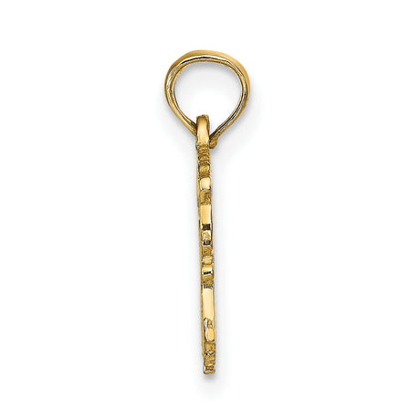 14k Yellow Gold Aquarius Zodiac Pendant with Female Water Bearer Design