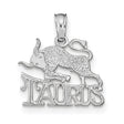 TAURUS Zodiac Charm Pendant in Real 14k White Gold