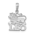 LEO Zodiac Charm Pendant in Real 14k White Gold