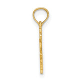 Virgo Word And Maiden Zodiac Symbol Charm Pendant in Real 14k Yellow Gold