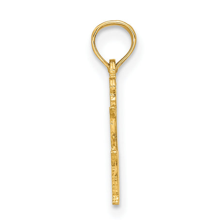 14k Yellow Gold Virgo Zodiac Pendant with Female Figure Symbolizing Wisdom and Purity