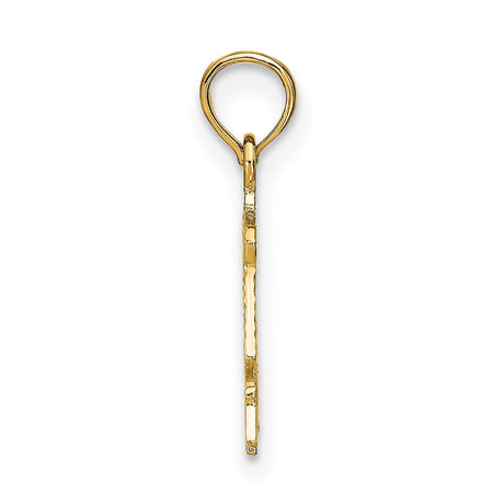 14k Yellow Gold Libra Zodiac Pendant with Scales, Justice Symbol, and Horoscope Charm