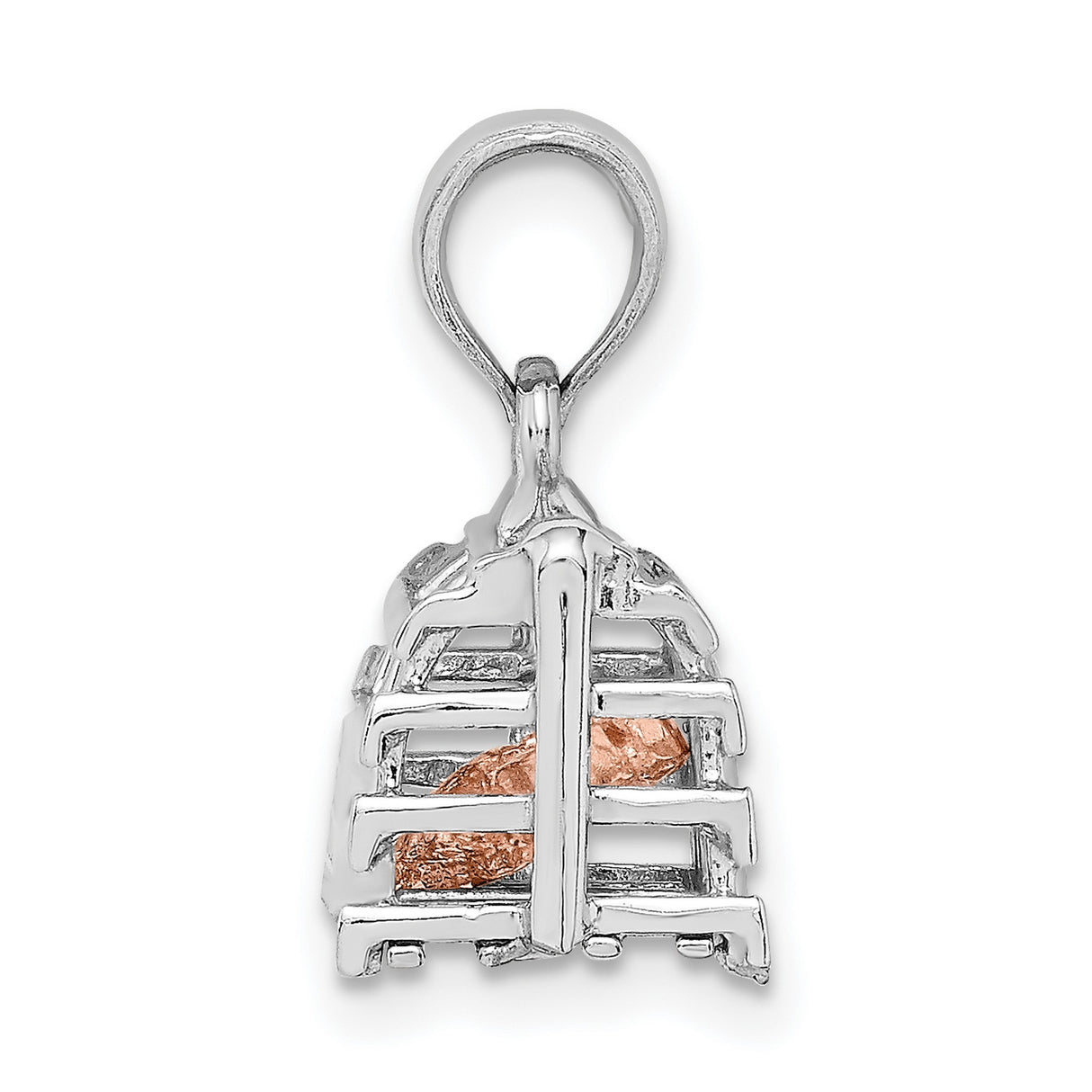 14k Two-Tone Gold Football Goalpost Pendant with Rose Gold Football Charm