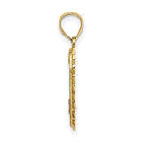 14k Two-Tone Gold Heart Pendant with Sweet 16 in White and Rose Gold, Scrollwork and Leaf Border