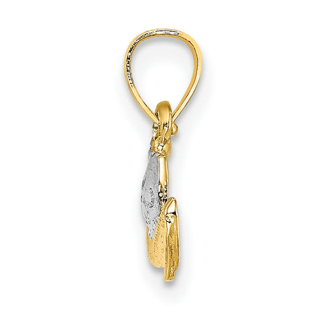 14k Multi-Tone Gold Cowboy Hat Pendant with Western Scroll Detail, Country Style Jewelry