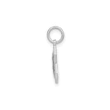 14k White Gold Police Badge Pendant with Shield Design and POLICE Engraving