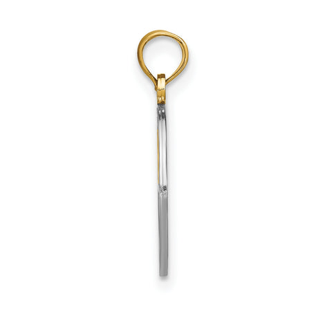 14k Two-Tone Gold Tree of Life Pendant with Diamond Cut Detailing, Openwork Design