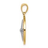 14k Two-Tone Gold Compass Pendant with North South East West Design, Nautical Charm for Men and Women