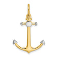 14k Multi-Tone Gold Anchor Pendant, Two-Tone Nautical Christian Symbol for Men and Women