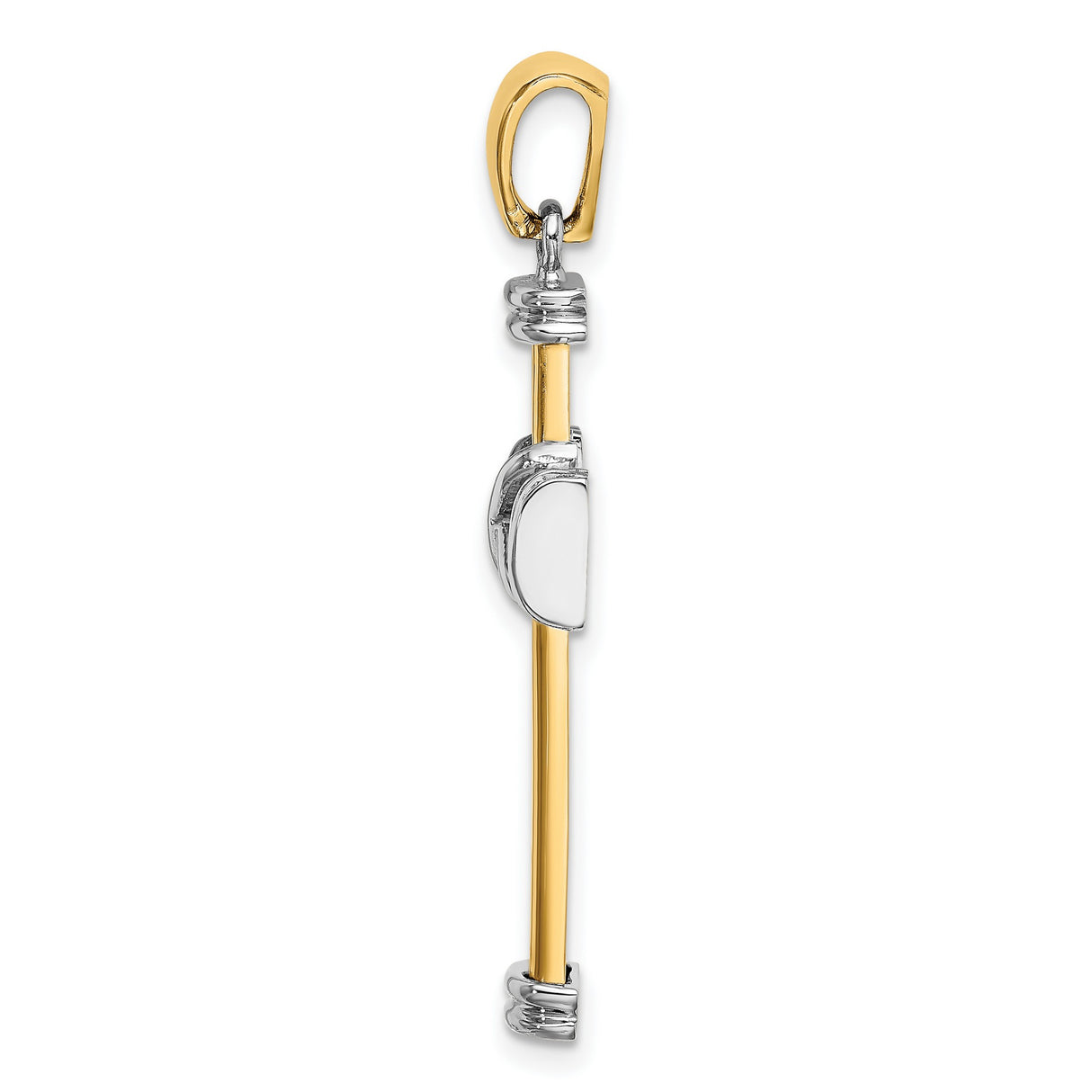 Polished Cross Charm Pendant in Real 14k Multi-Tone Gold