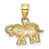 14k Two-Tone Gold Elephant Pendant, Symbolic Animal Jewelry for Women or Unisex Wear