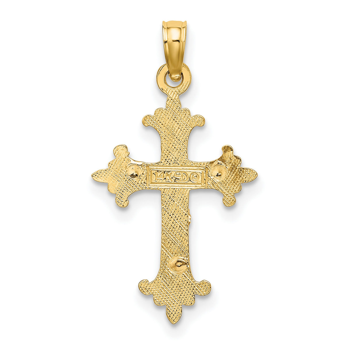 Crucifix Charm Pendant in Real 14k Multi-Tone Gold
