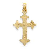 Crucifix Charm Pendant in Real 14k Multi-Tone Gold