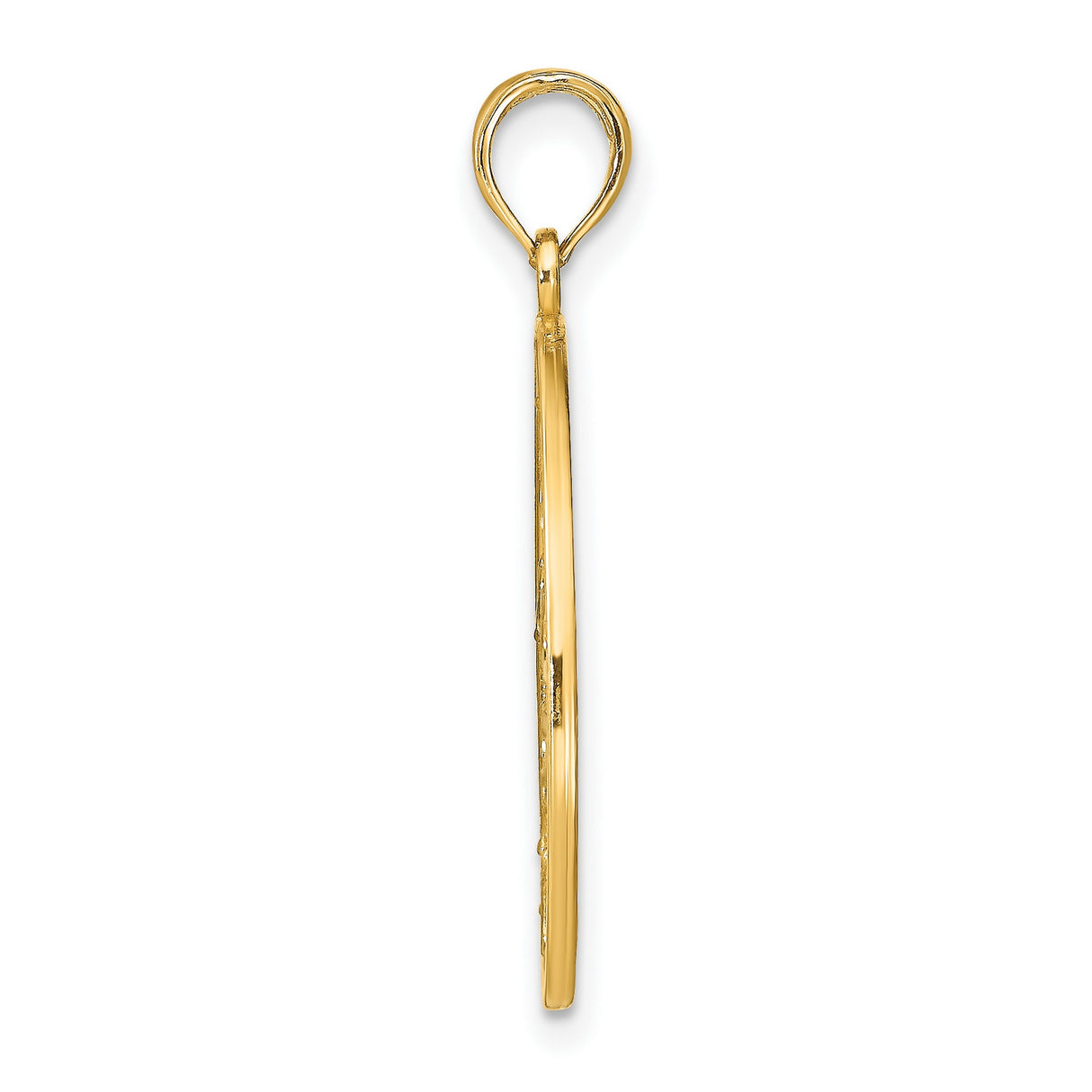 14k Yellow and Rhodium Gold Filigree Pendant with Open Vine and Leaf Design