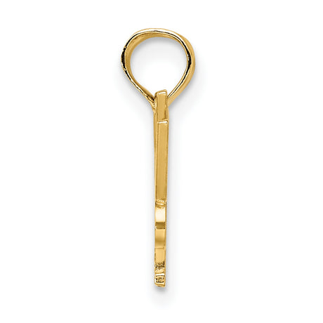 14k Yellow Gold Lady Cop Pendant, Bold Police Charm with Text Design for Women in Law Enforcement