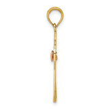 Claddagh Cross Charm Pendant in Real 14k Multi-Tone Gold