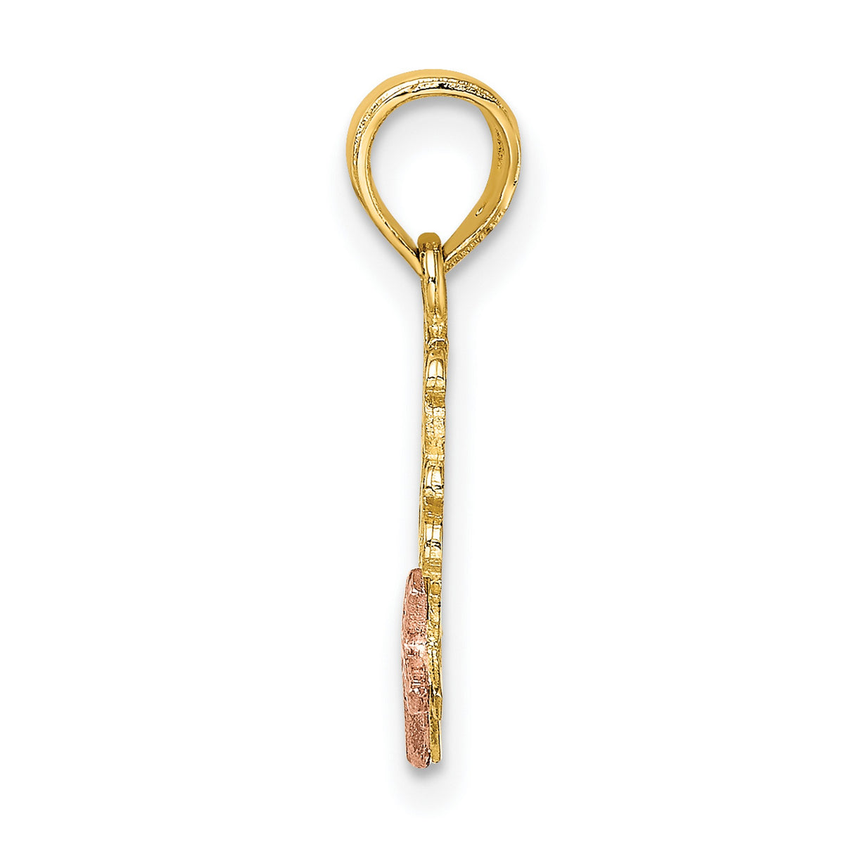 JESUS LOVES ME Charm Pendant in Real 14k Multi-Tone Gold