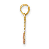 JESUS LOVES ME Charm Pendant in Real 14k Multi-Tone Gold