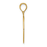 14k Yellow Gold Filigree Pendant, Two-Tone Vine and Leaf Botanical Charm for Women