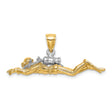 14k Two-Tone Gold Scuba Diver Pendant with Gear, Nautical Ocean Explorer Theme