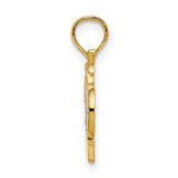 14k Two-Tone Gold Ocean City NJ Pendant, Beach Cruiser Bike Travel Charm