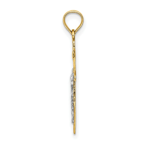 14k Two-Tone Gold Crucifix Cross Pendant with INRI Jesus Design for Men and Women