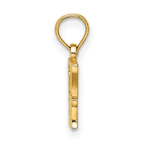14k Yellow Gold EMT Pendant with I Love My EMT Heart Design, First Responder Tribute Charm