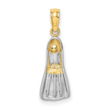 14k Multi-Tone Gold Our Lady of Guadalupe Pendant, Virgin Mary Religious Medal for Women