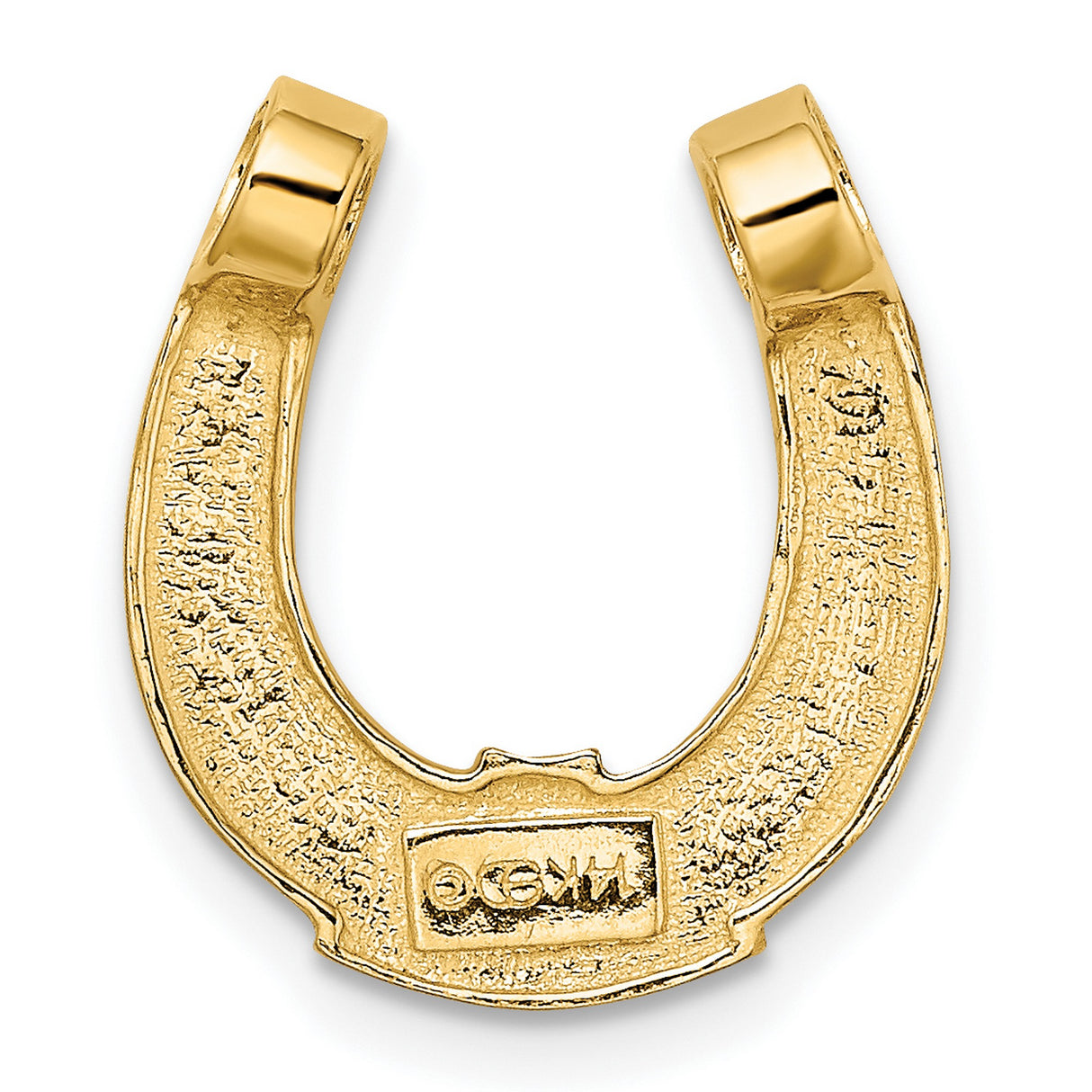 14k Multi-Tone Gold Horseshoe Pendant, Polished Western Luck Charm, Unisex Jewelry