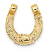 14k Multi-Tone Gold Horseshoe Pendant, Polished Western Luck Charm, Unisex Jewelry