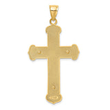 Engraved Crucifix Charm Pendant in Real 14k Multi-Tone Gold